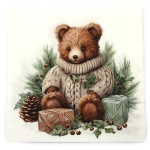 Салфетка за декупаж Ambiente 33x33 см трипластова Cuddle bear -1 брой