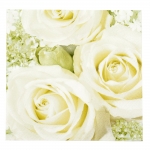 Салфетка HOME FASHION 33x33см трипластова White Roses -1 брой