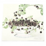 Салфетка HOME FASHION 33x33 см трипластова Black berries -1 брой
