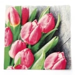 Салфетка HOME FASHION 33x33см трипластова Pink Tulips -1 брой