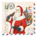 Салфетка HOME FASHION 33x33см трипластова Santa Postcard -1 брой