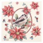 Салфетка HOME FASHION 33x33см трипластова Winter Chickadee -1 брой