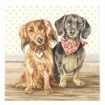 Салфетка за декупаж Ambiente 33x33 см трипластова Dachshund-1 брой