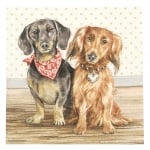 Салфетка за декупаж Ambiente 33x33 см трипластова Dachshund-1 брой