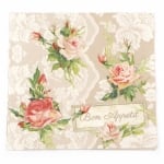 Салфетка за декупаж Ambiente 33x33 см трипластова Roses on Lace-1 брой