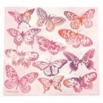 Салфетка за декупаж Ambiente 33x33 см трипластова Aquarell Butter1 ies pink -1 брой
