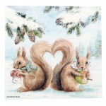Салфетка за декупаж Ambiente 33x33 см трипластова Squirrel Love -1 брой