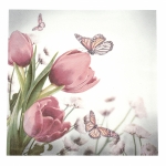 Салфетка за декупаж Ambiente 33x33 см трипластова Butterfly and Tulips -1 брой