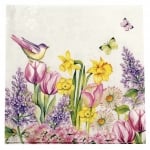 Салфетка за декупаж Ambiente 33x33см трипластова Blooming Garden White -1 брой