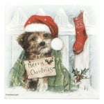 Салфетка за декупаж Ambiente 33x33 см трипластова Christmas Puppy -1 брой