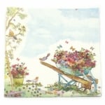 Салфетка ti-flair 33x33 см трипластова Wheelbarrow filled with Flowers -1 брой