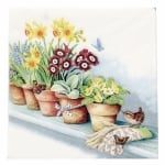 Салфетка ti-flair 33x33см трипластова Windowsill with Flower Pots -1 брой