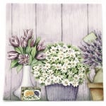 Салфетка ti-flair 33x33см трипластова Lilac Flowers with Heart -1 брой