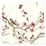 Салфетка за декупаж Ambiente 33x33 см трипластова Bird/Blossom white -1 брой