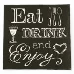 Салфетка за декупаж Ambiente 33x33 см трипластова Eat, Drink black -1 брой