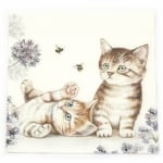 Салфетка за декупаж Ambiente 33x33 см трипластова Cats and Bees -1 брой