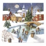 Салфетка ti-flair 33x33 см трипластова  Winterly Ice Skating  -1 брой