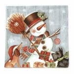 Салфетка ti-flair 33x33 см трипластова  Snowman with Broomstick  -1 брой