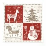 Салфетка ti-flair 33x33 см трипластова  Christmas Greetings red / taupe  -1 брой