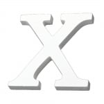 Буква дърво "X" 110x90x12 мм -бяла