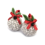 Коплект коледна украса топки 80 мм с декорация -3 броя