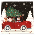 Салфетка ti-flair 33x33 см трипластова Red Christmas Car -1 брой