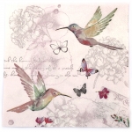 Салфетка за декупаж Ambiente 33x33 см трипластова Pale Hummingbirds -1 брой