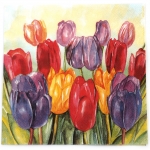 Салфетка за декупаж Ambiente 33x33 см трипластова Colourful tulips -1 брой