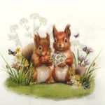 Салфетка за декупаж Ambiente 33x33 см трипластова Little squirrels -1 брой