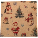 Салфетка за декупаж Ambiente 33x33 см трипластова Christmas trio nature -1 брой