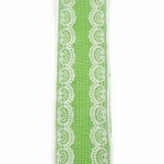 Основа за апликация лента зебло с дантела 6x200 см цвят зелен