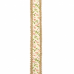 Основа за апликация лента зебло с текстилна лента 2.5x200 см цветя