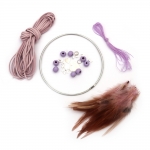 Комплект "Направи си сам" капан за сънища 12 см кръг цвят лилав