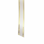 Лента панделка 17 мм бяла със злато -7 метра