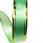 Лента панделка 32 мм зелена със злато -11 метра