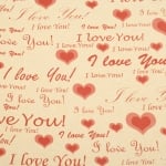 Хартия опаковъчна 50x70 см двулицева - с червен надпис "I LOVE YOU" -1 лист