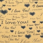 Хартия опаковъчна 50x70 см двулицева - със син надпис "I LOVE YOU" -1 лист