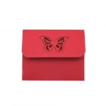 Плик за картичка 10x12 см пеперуда цвят червен