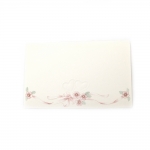 Картичка 8.5x13.5 см цвят бял с цветя и сърца