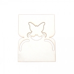 Табелка за маса/тейбъл картичка от перлен картон пеперуда 110x100 мм цвят бял