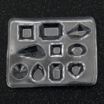 Силиконов молд / форма / микс фасетирани камъни 75.5x60.5x7.6 мм бижутерски soft mould PVC с висока издържливост на износване