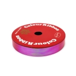 Лента панделка за цветя и опаковки 16 мм цвят червен дъга ~9 метра