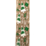 Лента зебло 60 мм с коледна щампа елхи ~6 метра