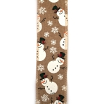 Лента зебло 60 мм с коледна щампа снежен човек ~6 метра