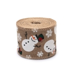 Лента зебло 60 мм с коледна щампа снежен човек ~6 метра