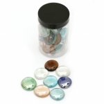 Елементи за декорация стъклени полусфери камъчета 27~33x9~11 мм асорте цветове ~380 грама ~29 броя