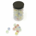 Елементи за декорация стъклени топчета матирани 15~18 мм асорте цветове ~350 грама ~58 броя