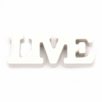 Дървен надпис "LIVE" 100x40x12.5 мм бял