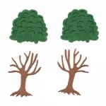 Фигурка дърво две части стъбло фоам/EVA материал/60x40 мм и корона филц 40x45 мм -2 броя