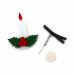 Комплект "Направи си сам" щипки за декорация Коледна свещ от филц -2 броя